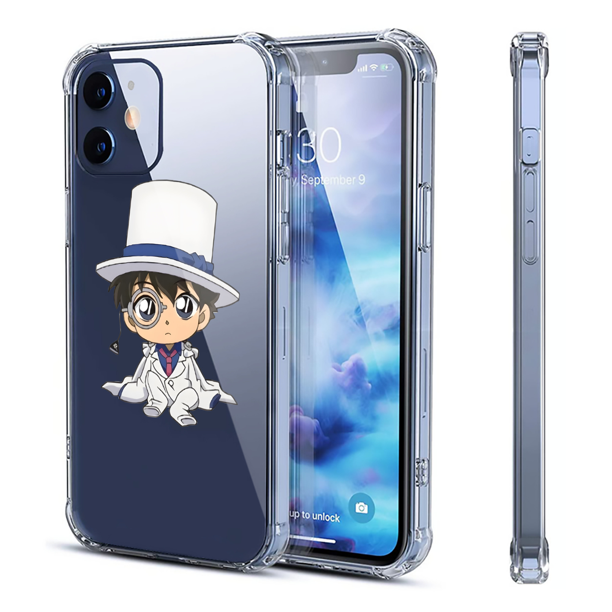 （画像用） 名探偵コナン くろば かいと Detective Conan Kuroba Kaito 【iPhone 12シリーズ対応】透明スマホケース（クリアソフトケース）